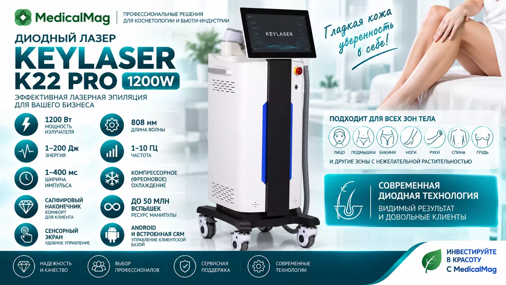 Диодный лазер KEYLASER K22 PRO 1200W