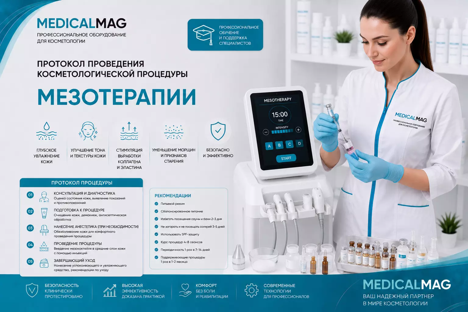 Протокол проведения косметологической процедуры Мезотерапии  / Интернет-магазин MedicalMag.ru