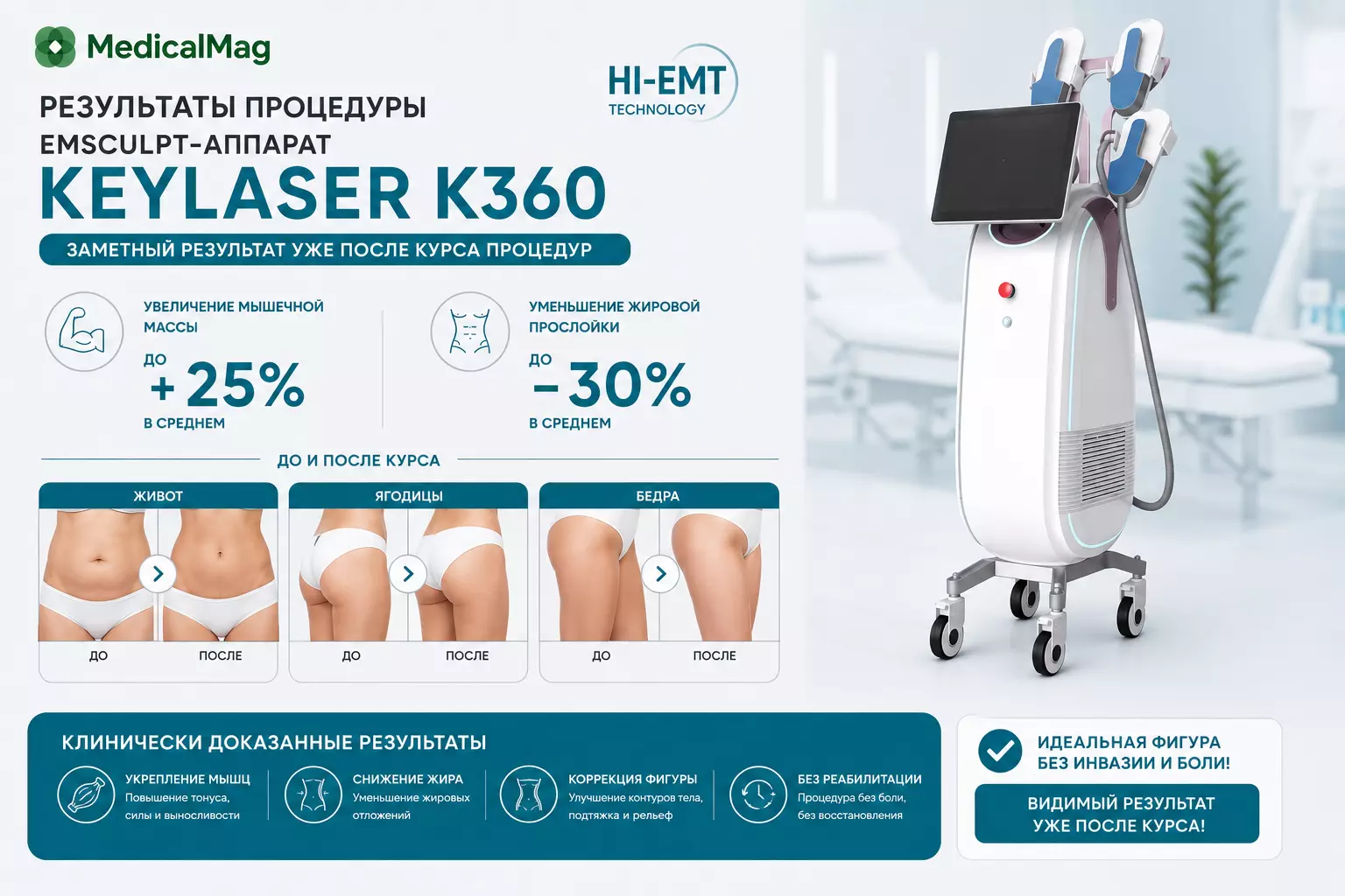 EMSculpt-аппарат KEYLASER K360 для моделирования тела