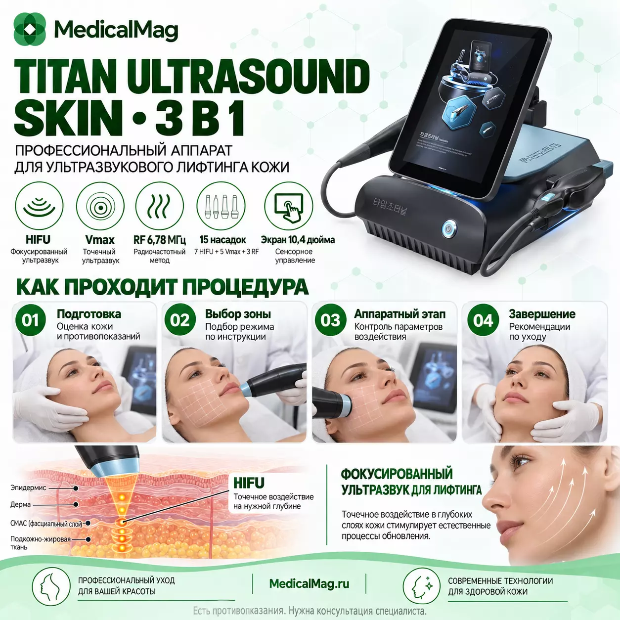 Аппарат ультразвукового термажа Titan Ultrasound Skin