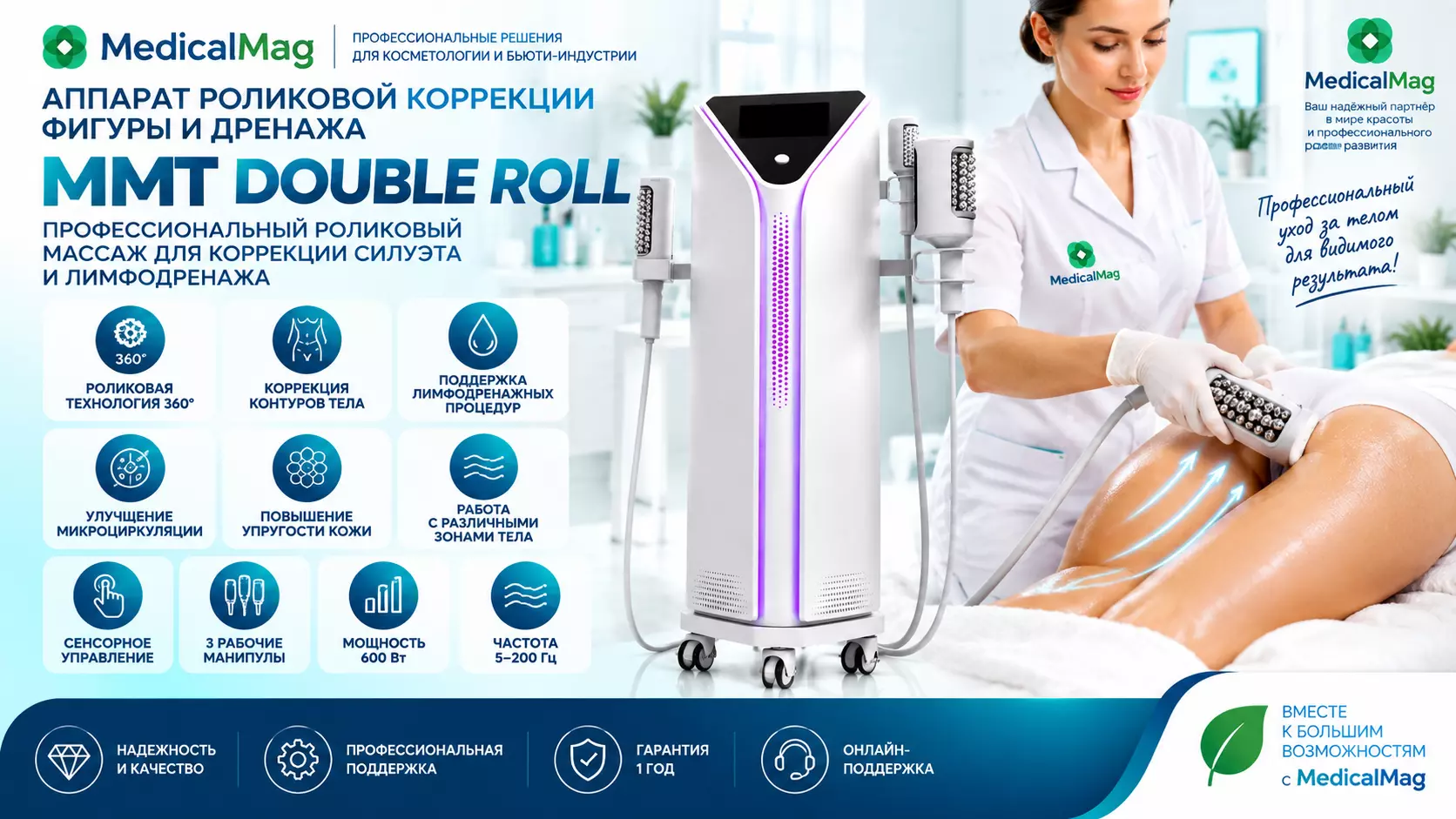 Аппарат роликовой коррекции фигуры и дренажа MMT Double Roll
