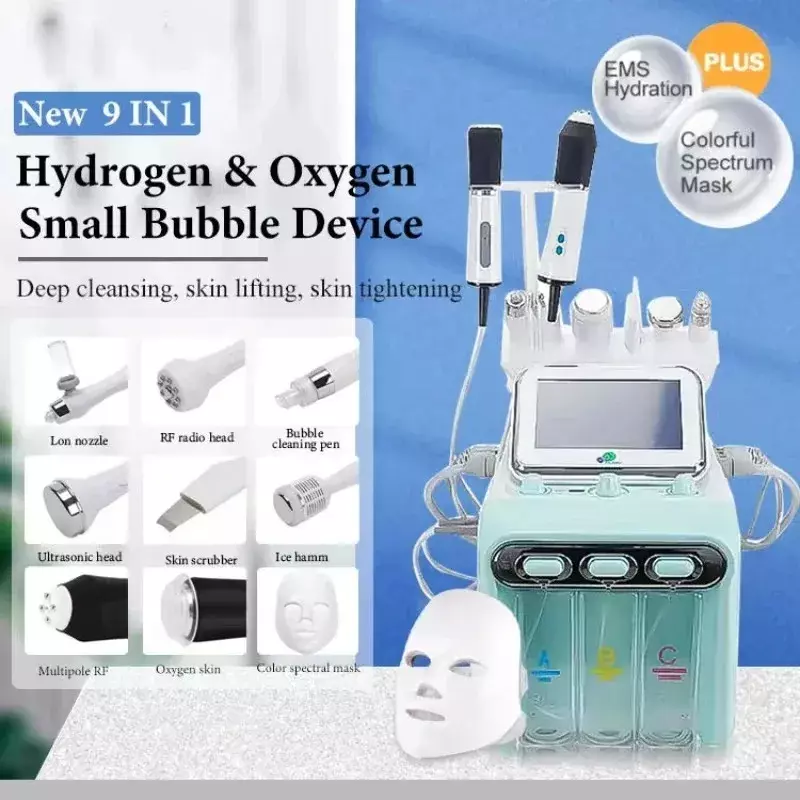 Аппарат вакуумного и водородного гидропилинга  9в1 MMT H2O2 LED MASK + Carboxy CO2