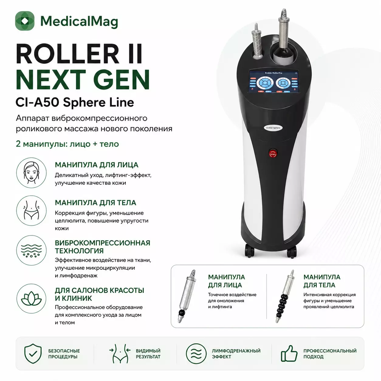 Аппарат виброкомпрессионного роликового массажа Roller II Next Gen (CI-A50 Sphere Line)