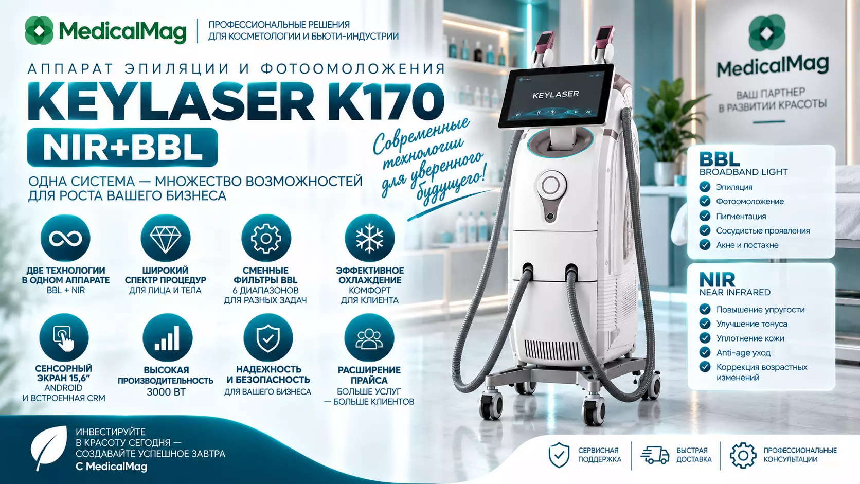 Аппарат эпиляции и фотоомоложения Keylaser K170 NIR+BBL