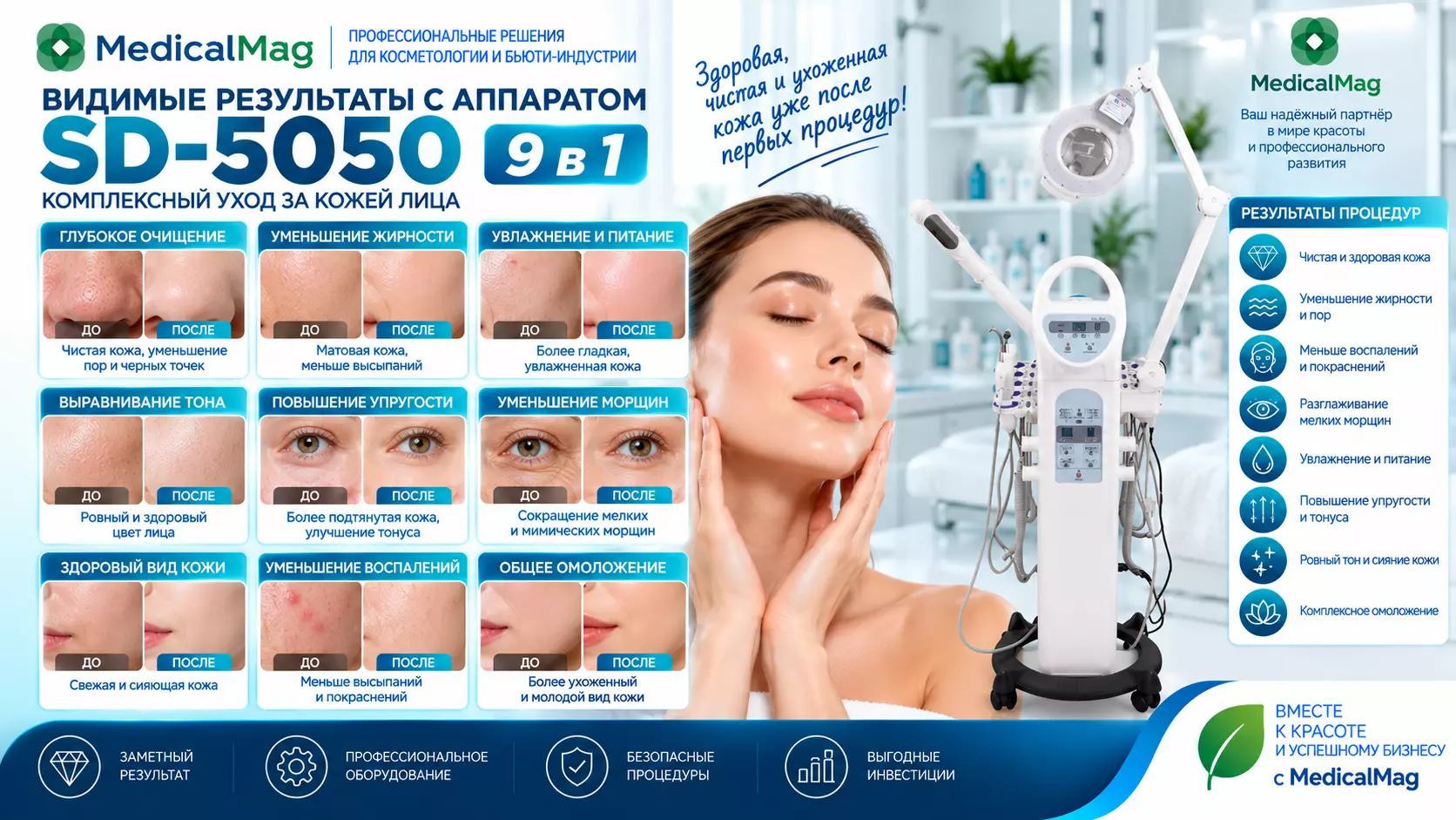 Косметологический комбайн для лица 9 в 1 SD-5050