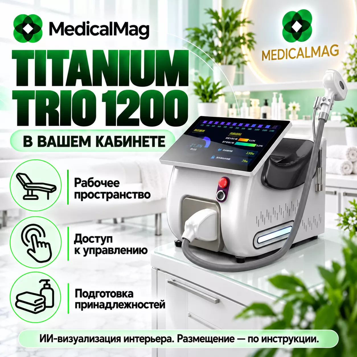 Диодный гибридный трехволновой лазер Titanium Trio 1200