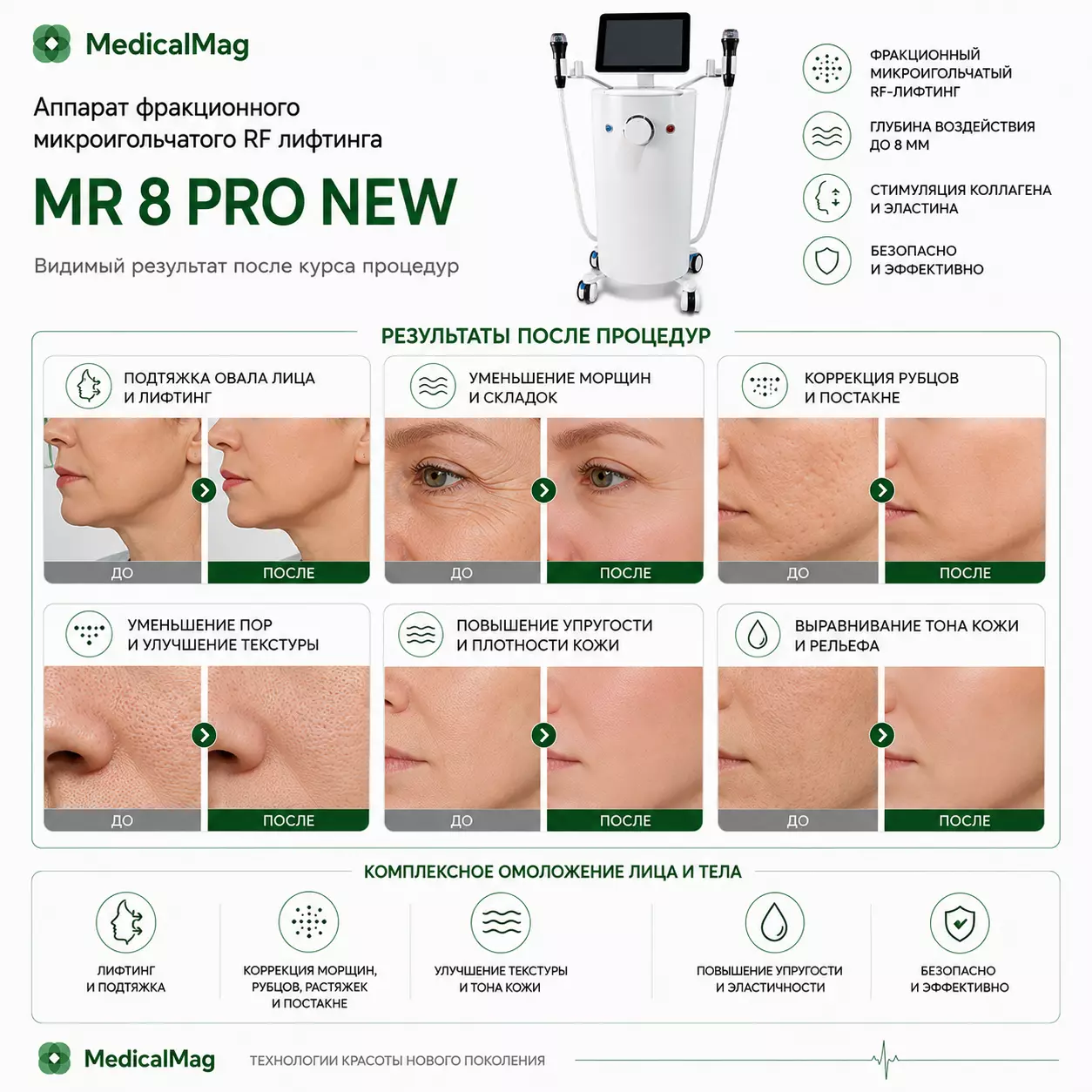 Аппарат фракционного микроигольчатого RF лифтинга MR 8 PRO NEW