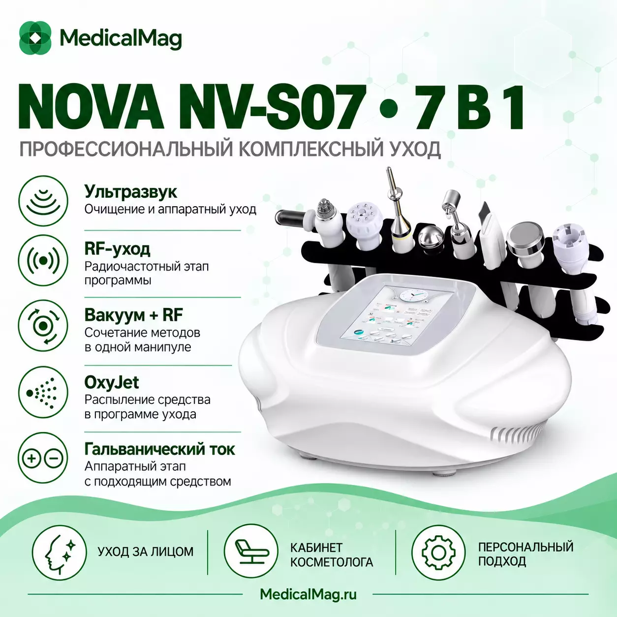Косметический комбайн для лица и тела 7 в 1 Nova NV-S07