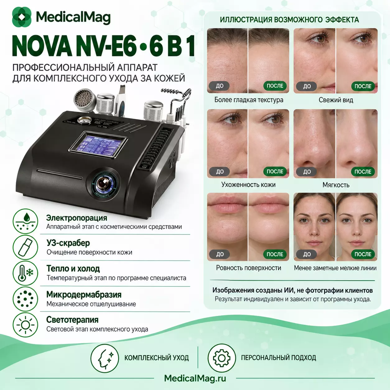 Косметический комбайн 6 в 1 NOVA NV-E6