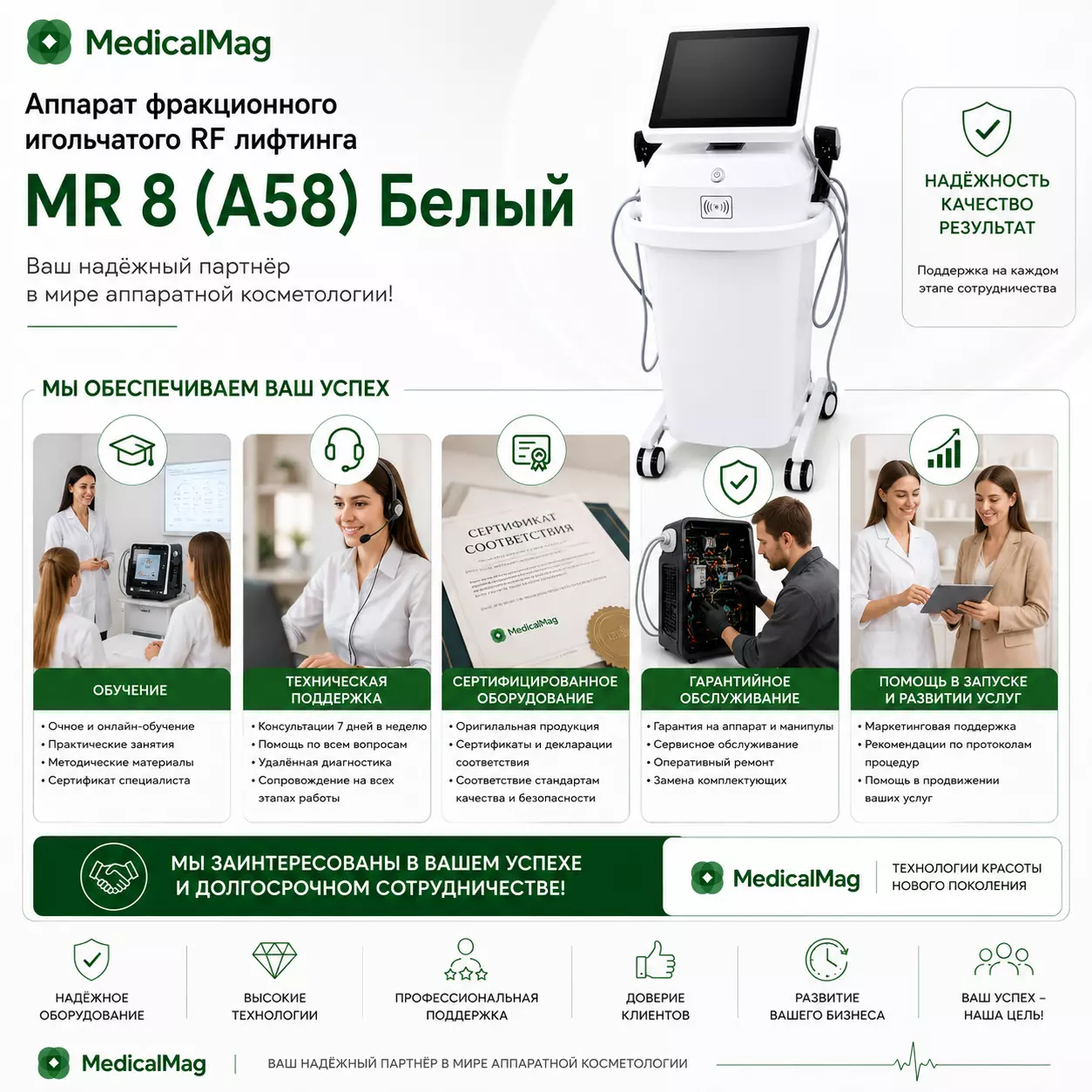 Аппарат фракционного игольчатого RF лифтинга MR 8 (A58) Белый