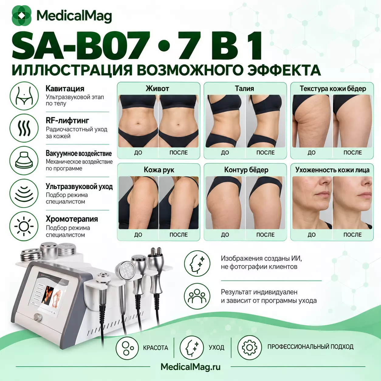 Косметический комбайн для тела и лица 7 в 1 SA-B07