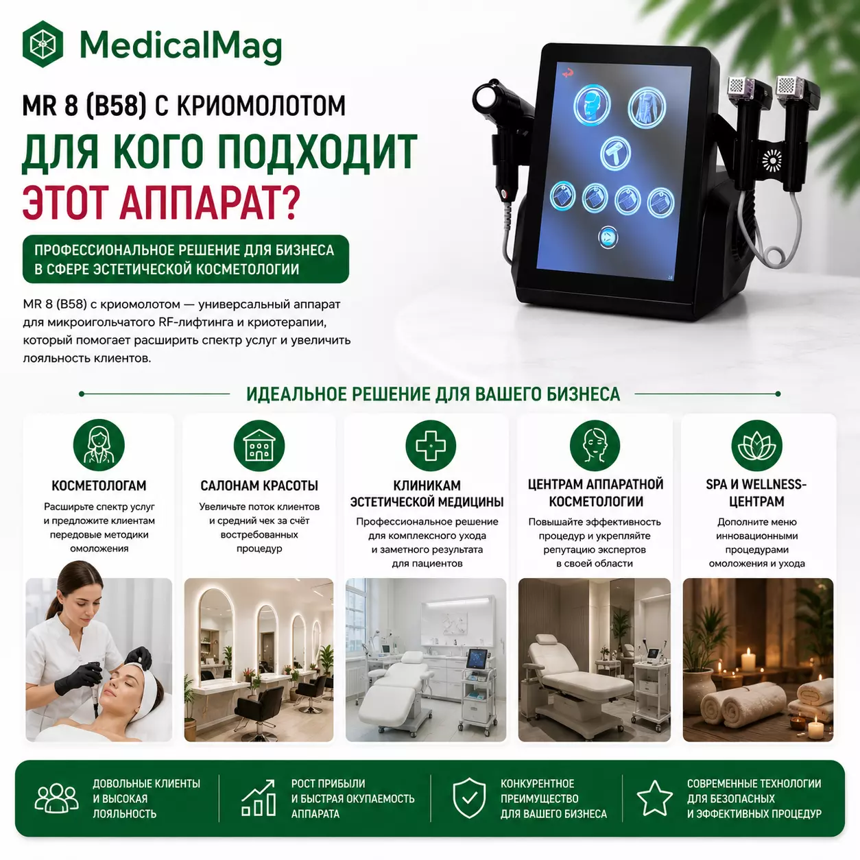 Аппарат микроигольчатого RF-лифтинга MR 8 (B58) с криомолотом
