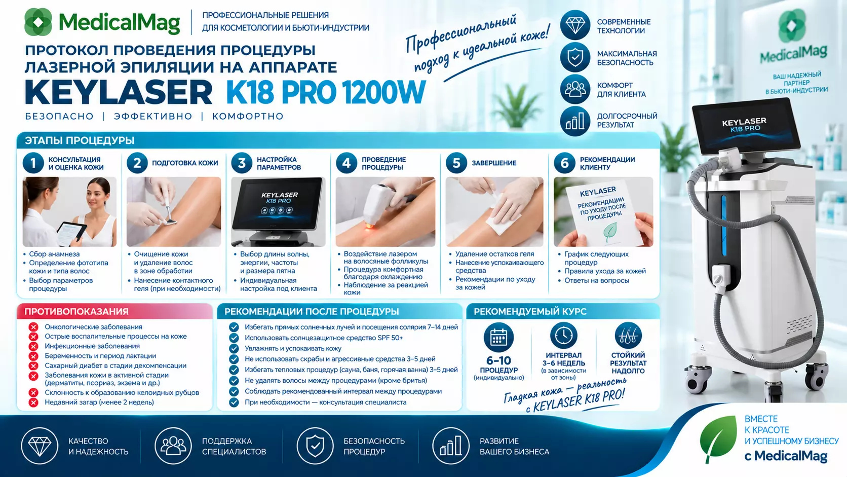 Диодный лазер для удаления волос KEYLASER K18 PRO 1200w