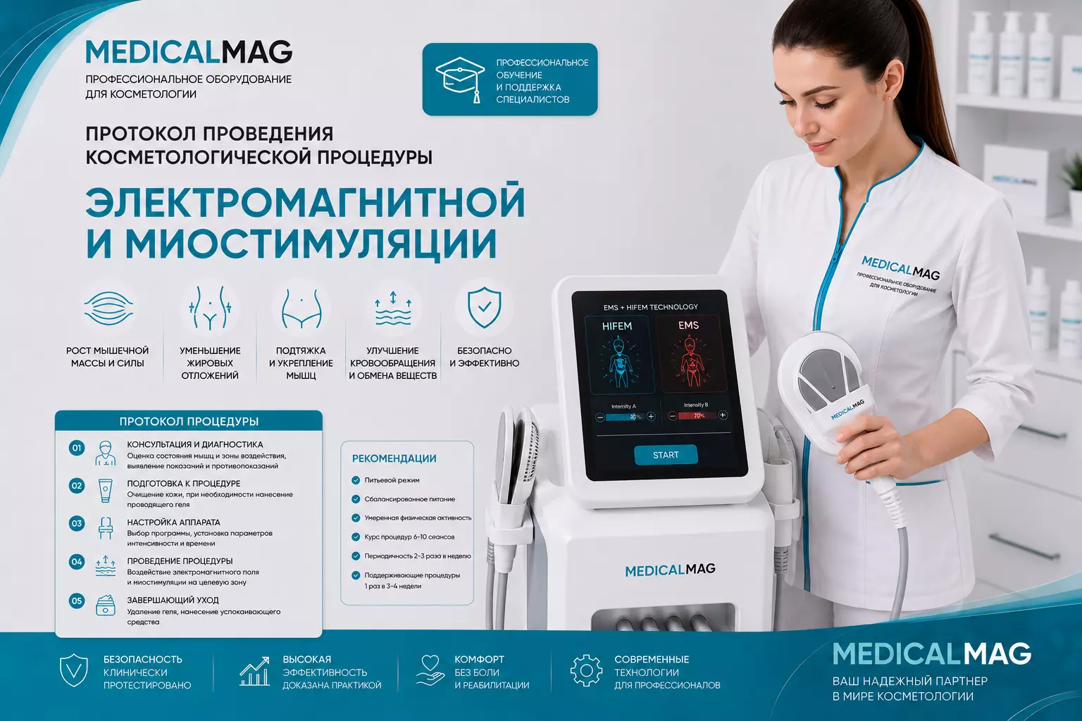Протокол проведения косметологической процедуры электромагнитной и миостимуляции  / Интернет-магазин MedicalMag.ru