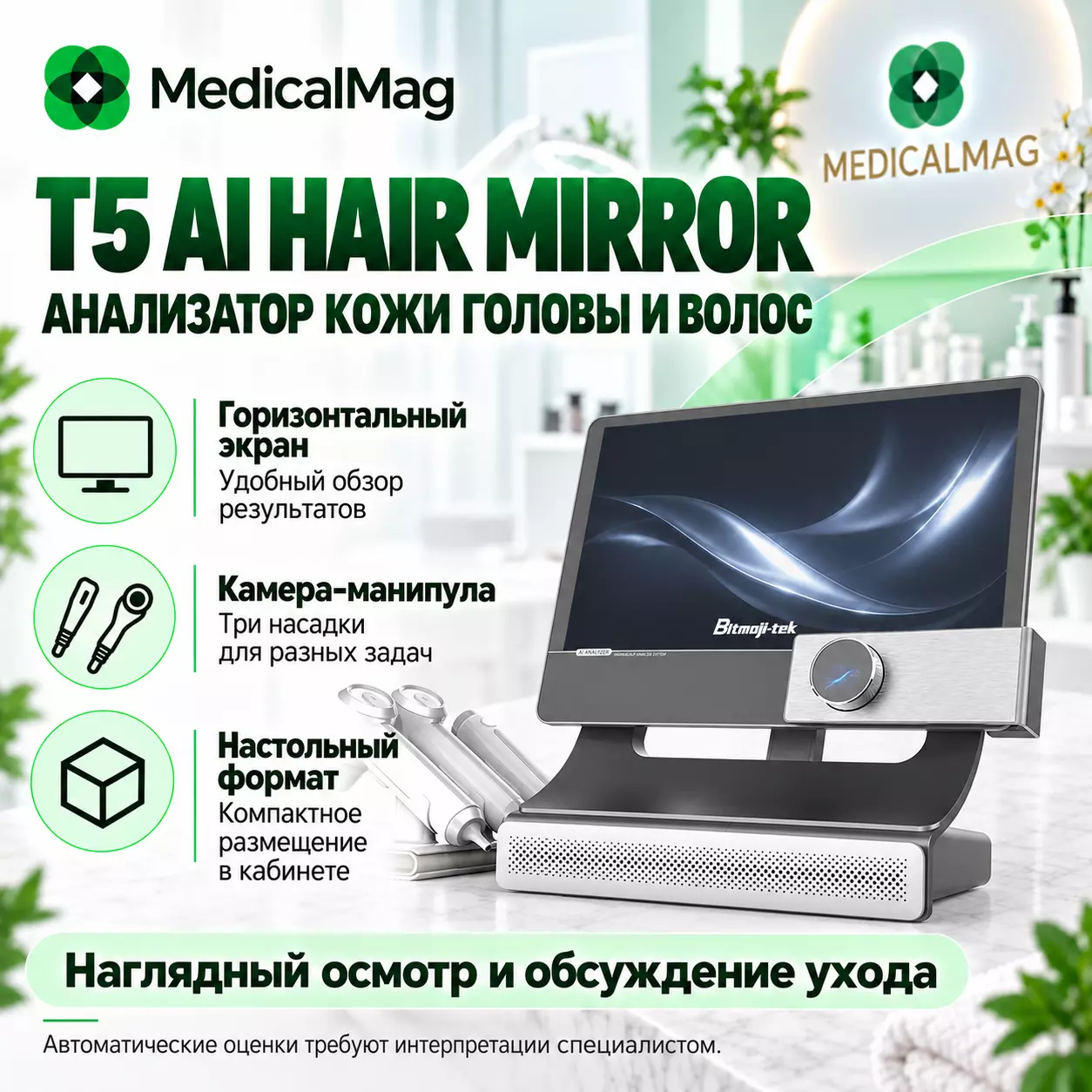 Анализатор состояния кожи T5 AI Hair Mirror