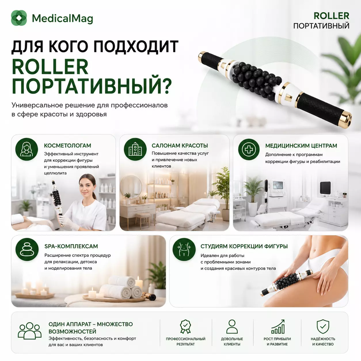 Аппарат виброкомпрессионного роликового массажа Roller портативный