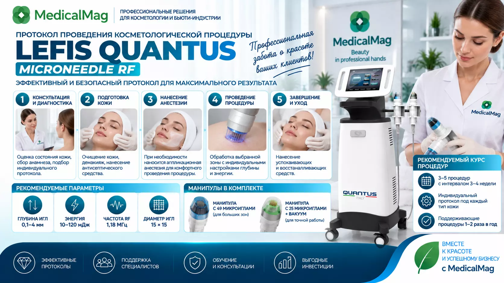Аппарат фракционного игольчатого RF лифтинга LEFIS QUANTUS MICRONEEDLE RF