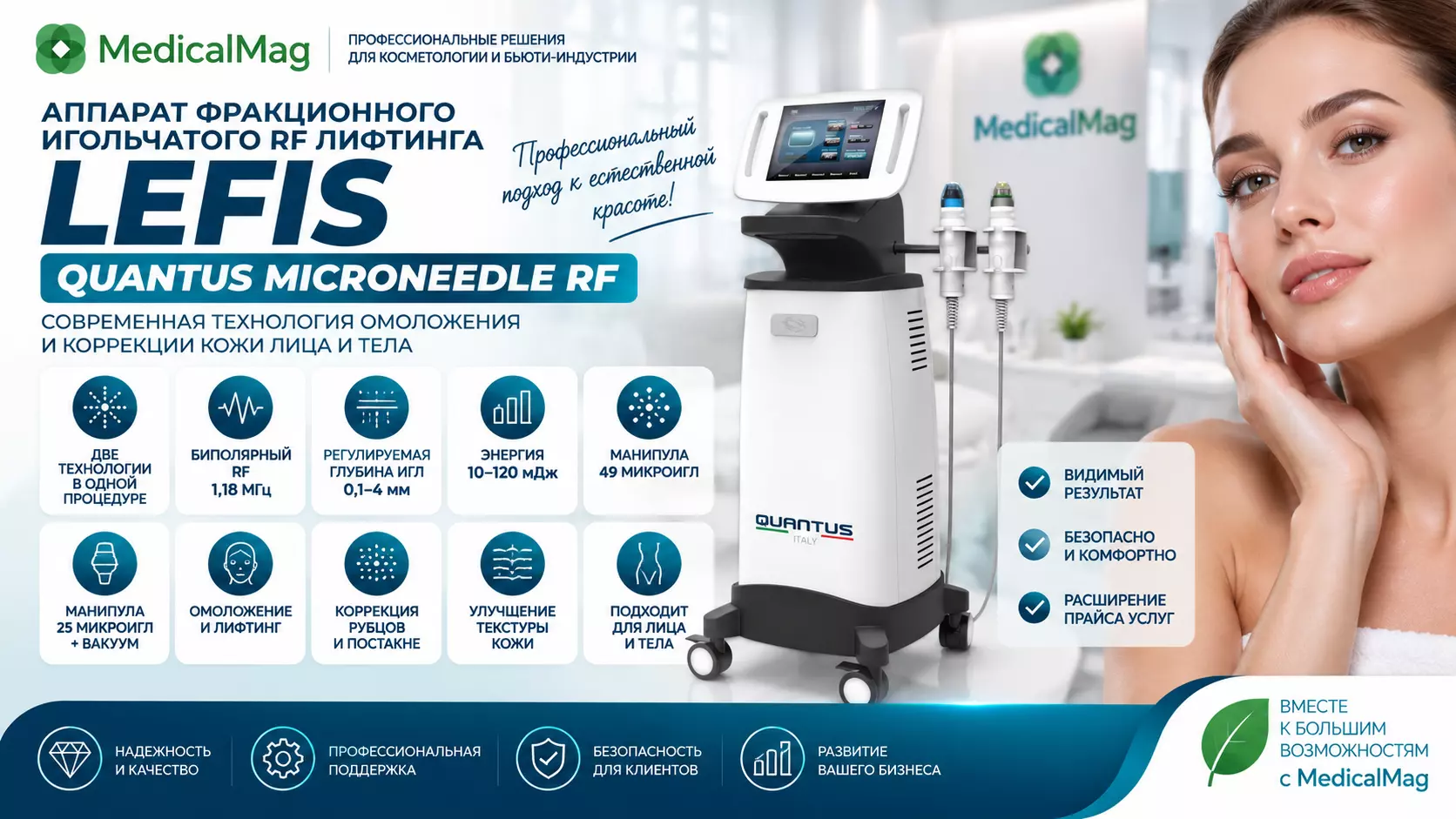Аппарат фракционного игольчатого RF лифтинга LEFIS QUANTUS MICRONEEDLE RF
