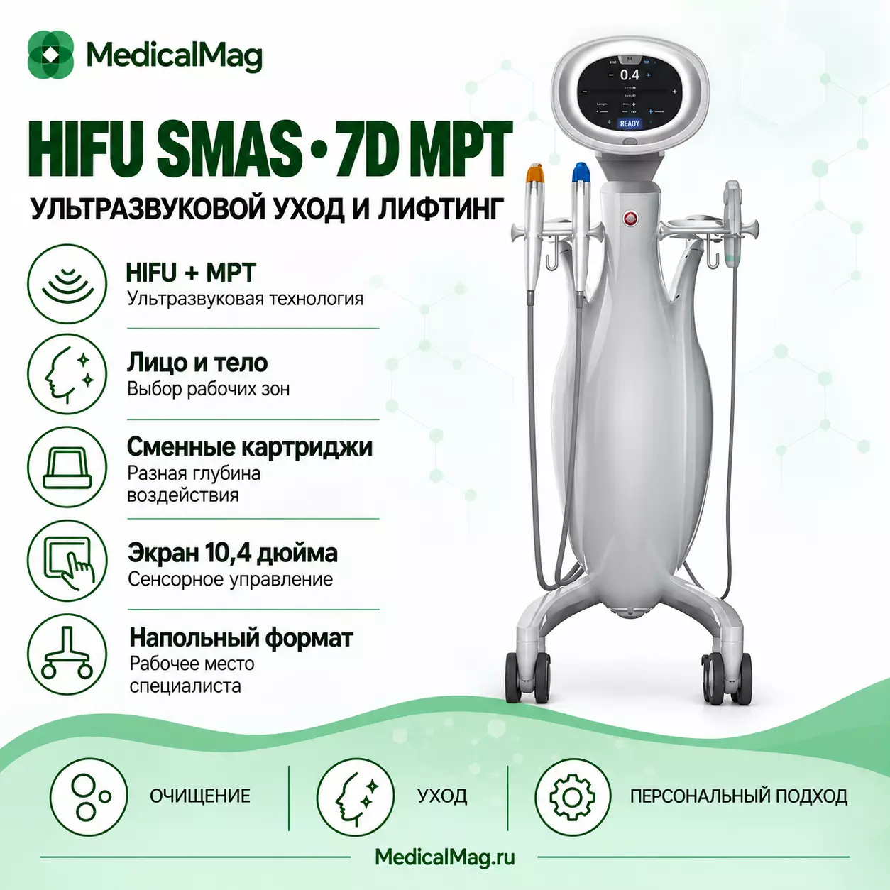 Аппарат HIFU SMAS 7D MPT 4 поколения для лифтинга и омоложения