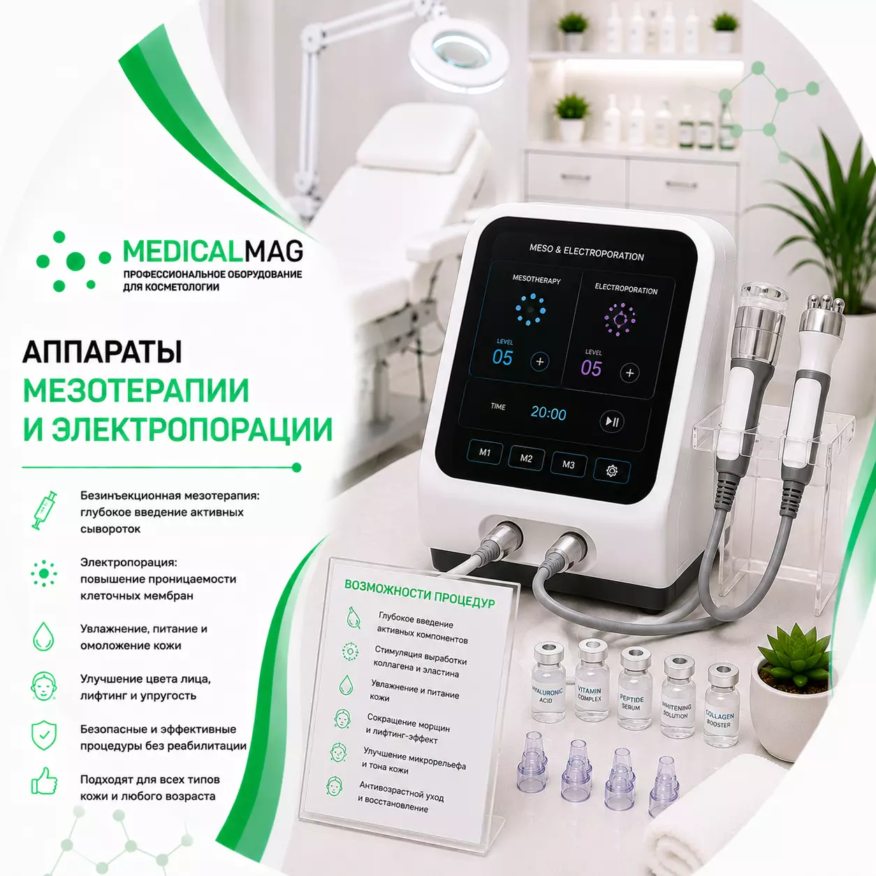 Аппараты Мезотерапии и Электропорации