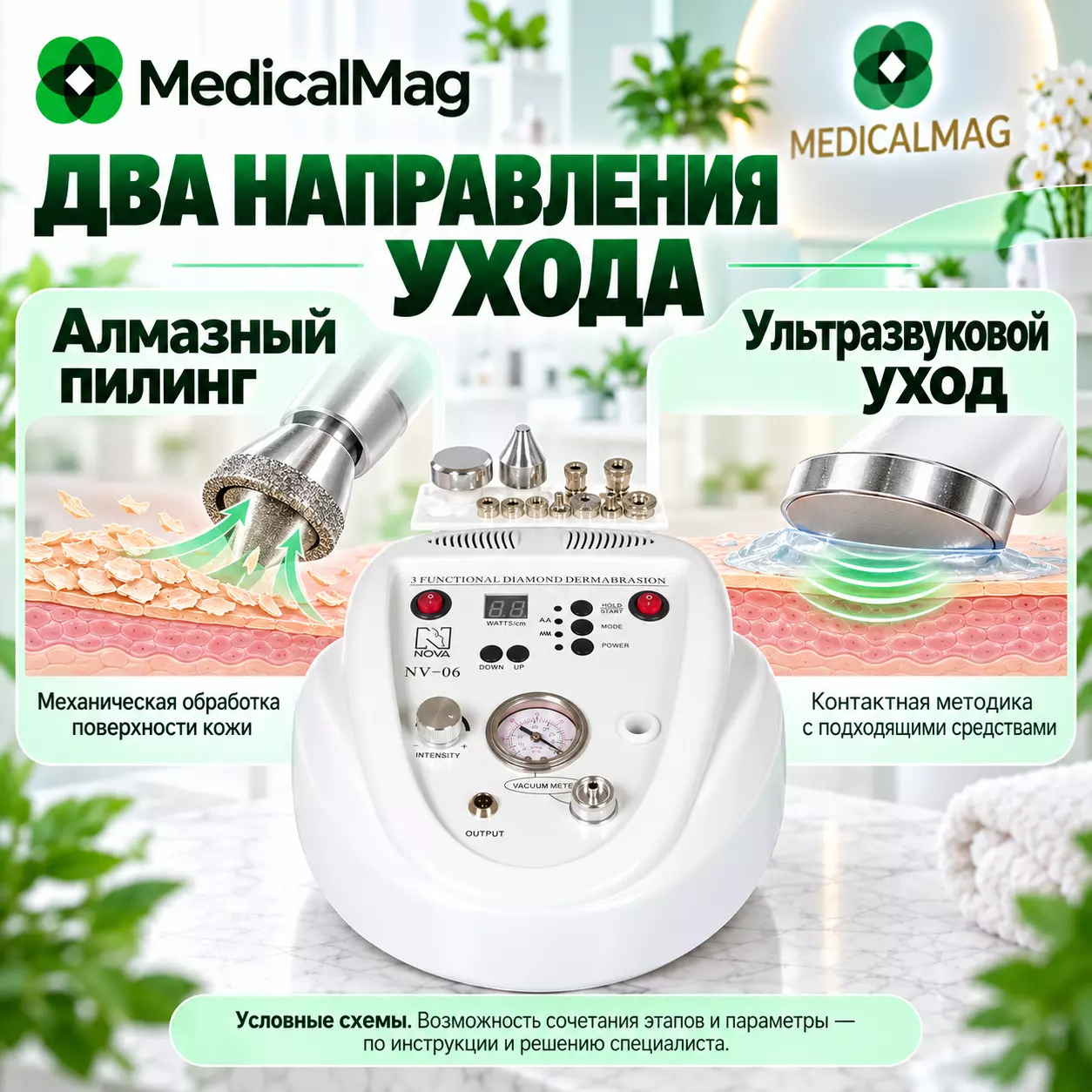 Аппарат микродермабразии и фонофореза NOVA NV-06 (2 в 1)
