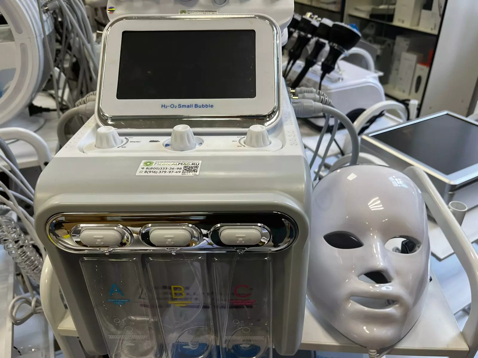 Аппарат вакуумного и водородного гидропилинга  7в1 NOVA H2O2 LED MASK (RL-D07, W05X)