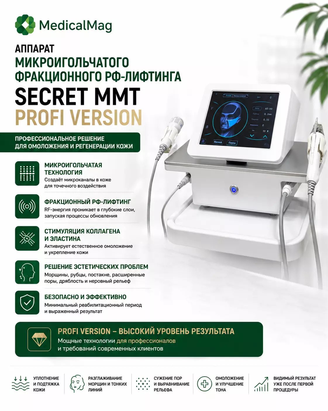 Аппарат микроигольчатого фракционного РФ лифтинга SECRET MMT PROFI VERSION