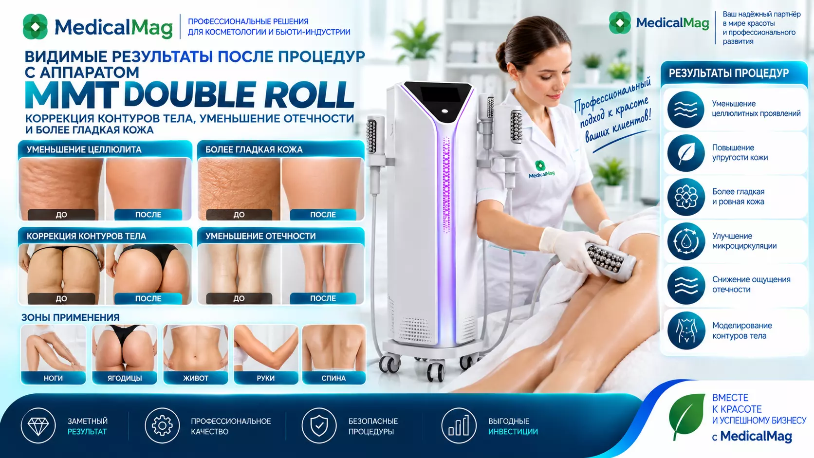 Аппарат роликовой коррекции фигуры и дренажа MMT Double Roll