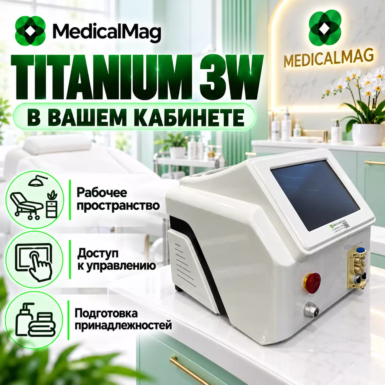 Гибридный диодный 3х волновой лазер Titanium 3W