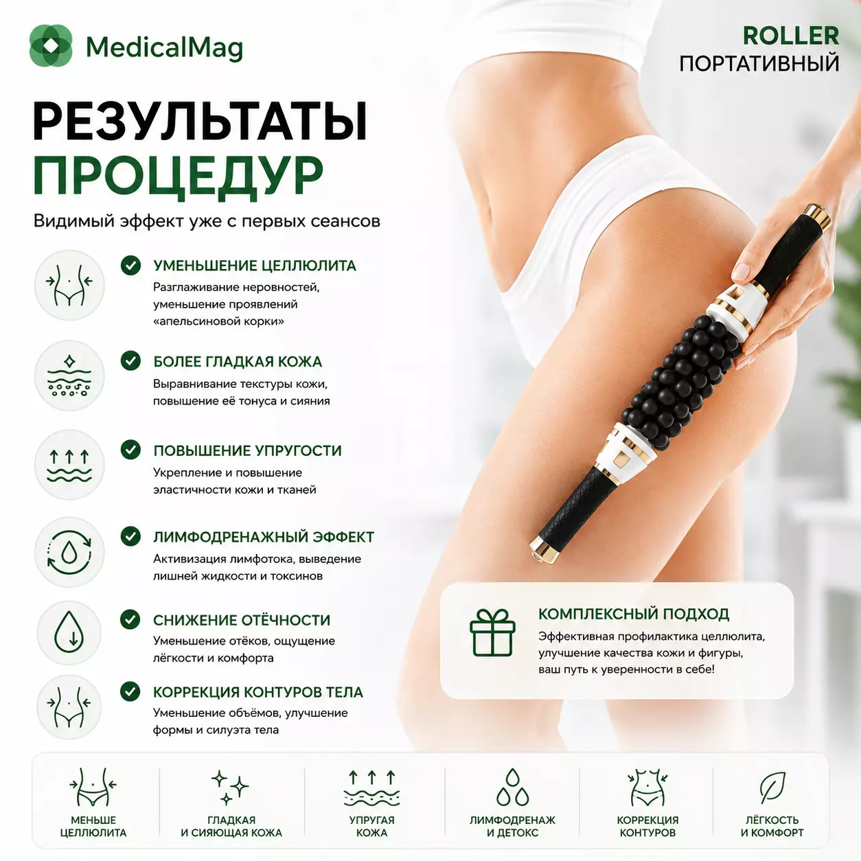 Аппарат виброкомпрессионного роликового массажа Roller портативный