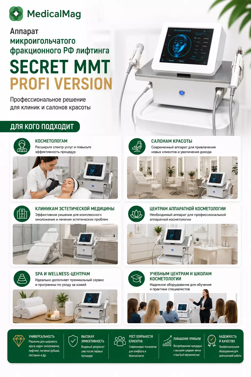Аппарат микроигольчатого фракционного РФ лифтинга SECRET MMT PROFI VERSION