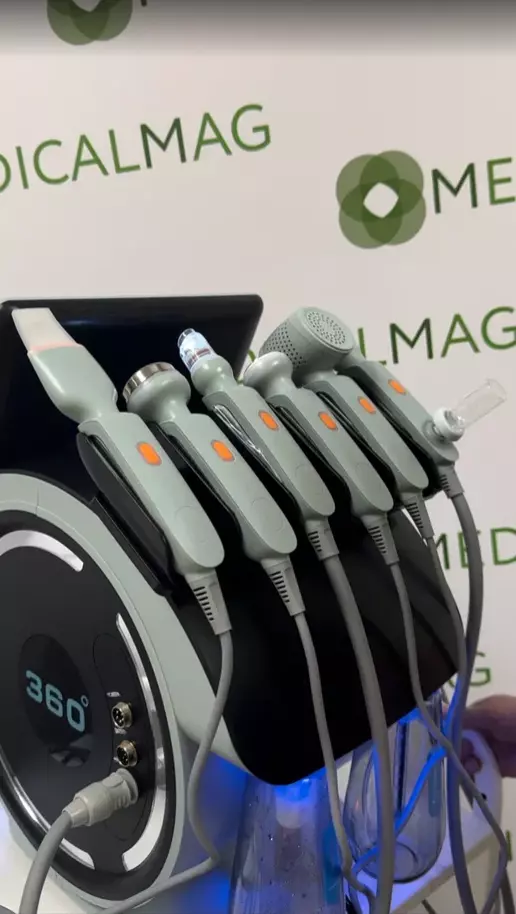 Аппарат косметический по уходу за кожей лица Bio Health 360 (гидропилинг, РФ, криомолот, УЗ лопатка, фонофорез)