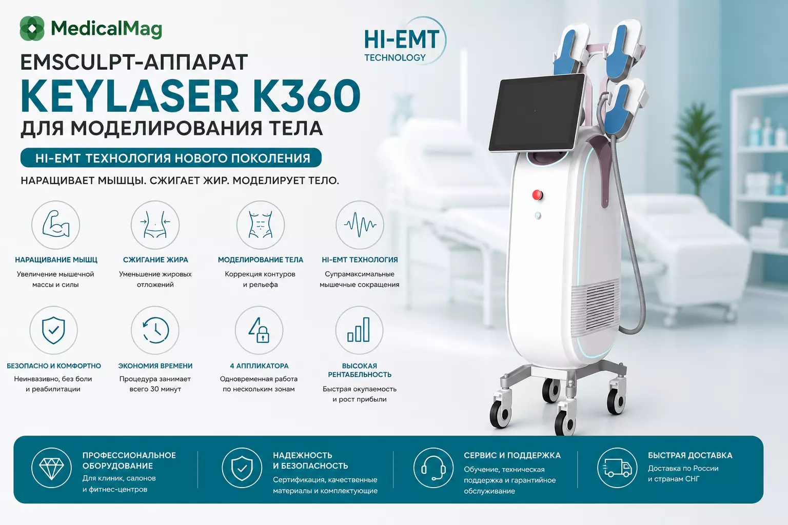 EMSculpt-аппарат KEYLASER K360 для моделирования тела