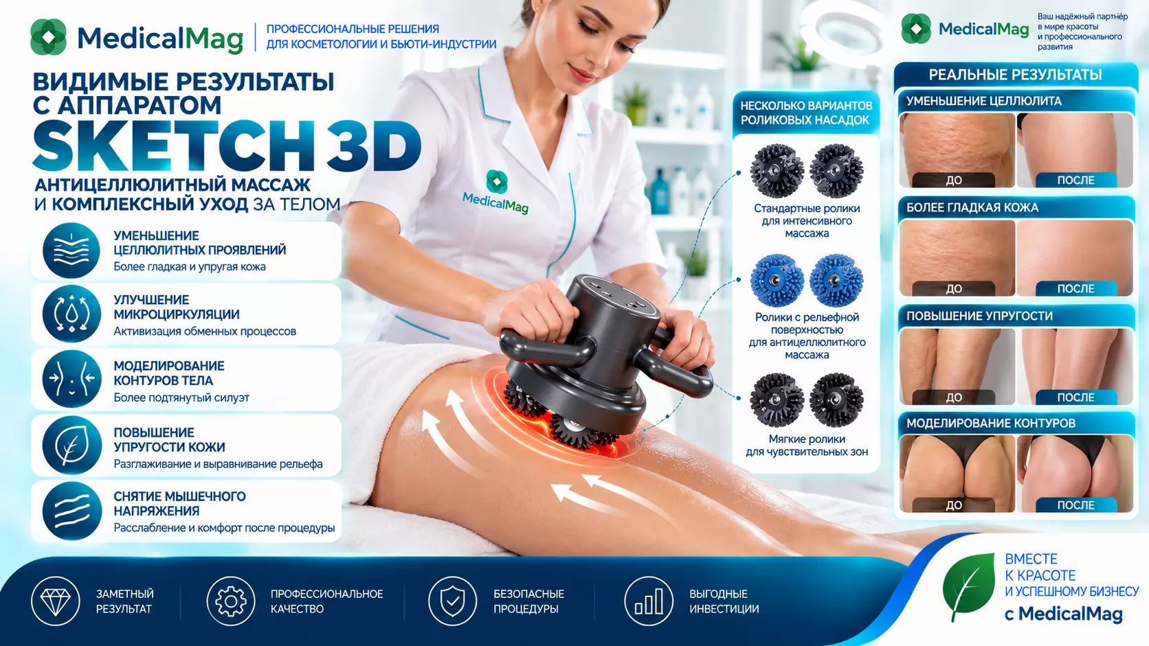 Массажер для тела антицеллюлитный SKETCH 3D (портативный)