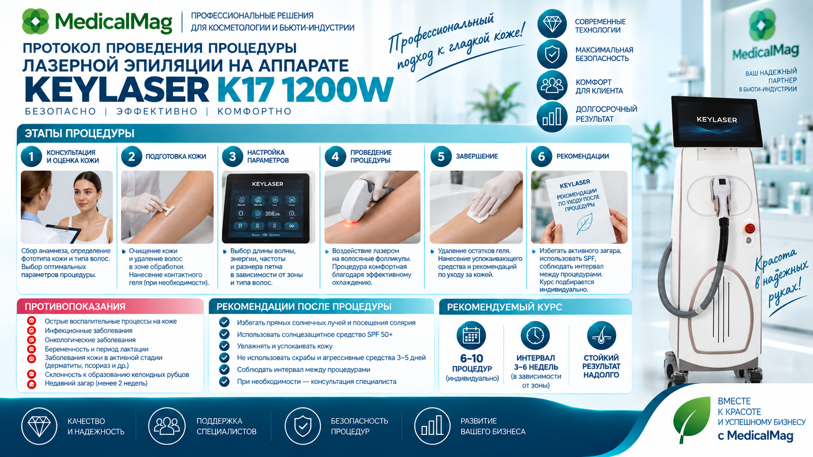 Диодный лазер для удаления волос KeyLaser K17 1200W