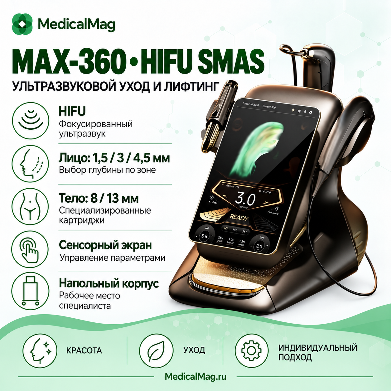 Аппарат ультразвукового SMAS лифтинга MAX-360