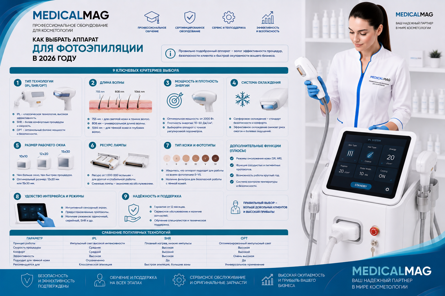 Как выбрать аппарат для фотоэпиляции в 2026 году  / Интернет-магазин MedicalMag.ru