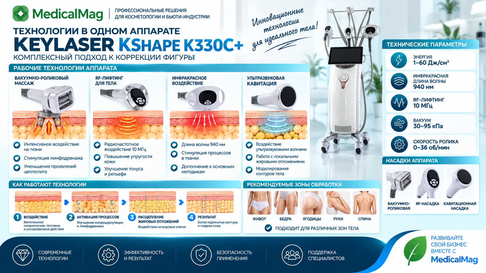 Косметологический комбайн Keylaser Kshape K330C+