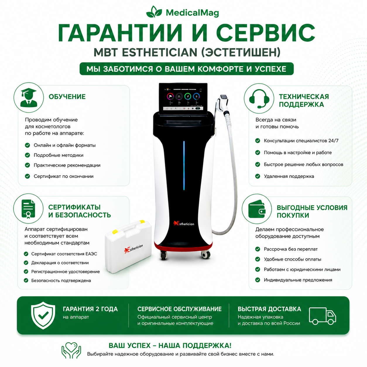 Аппарат для лазерной эпиляции и диодного омоложения MBT Esthetician (Эстетишен)