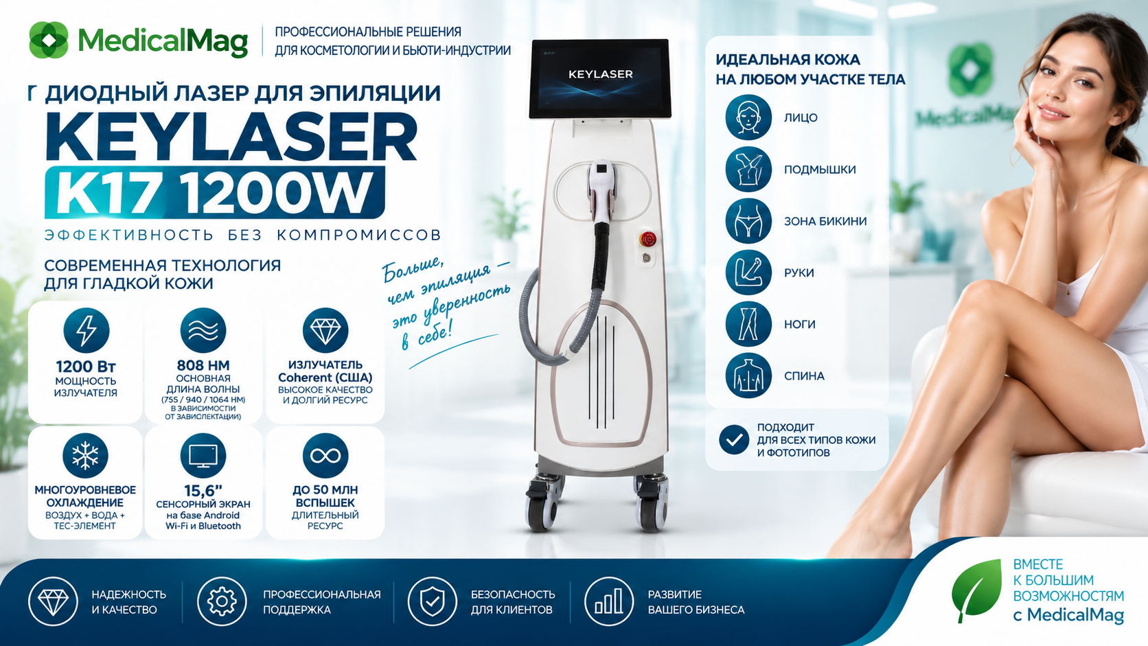Диодный лазер для удаления волос KeyLaser K17 1200W