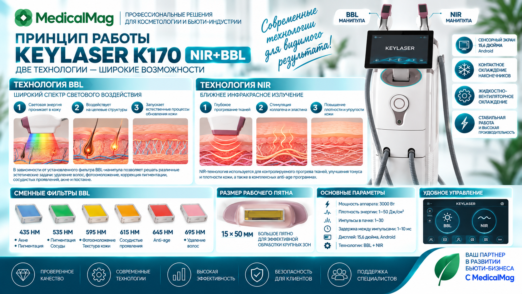 Аппарат эпиляции и фотоомоложения Keylaser K170 NIR+BBL