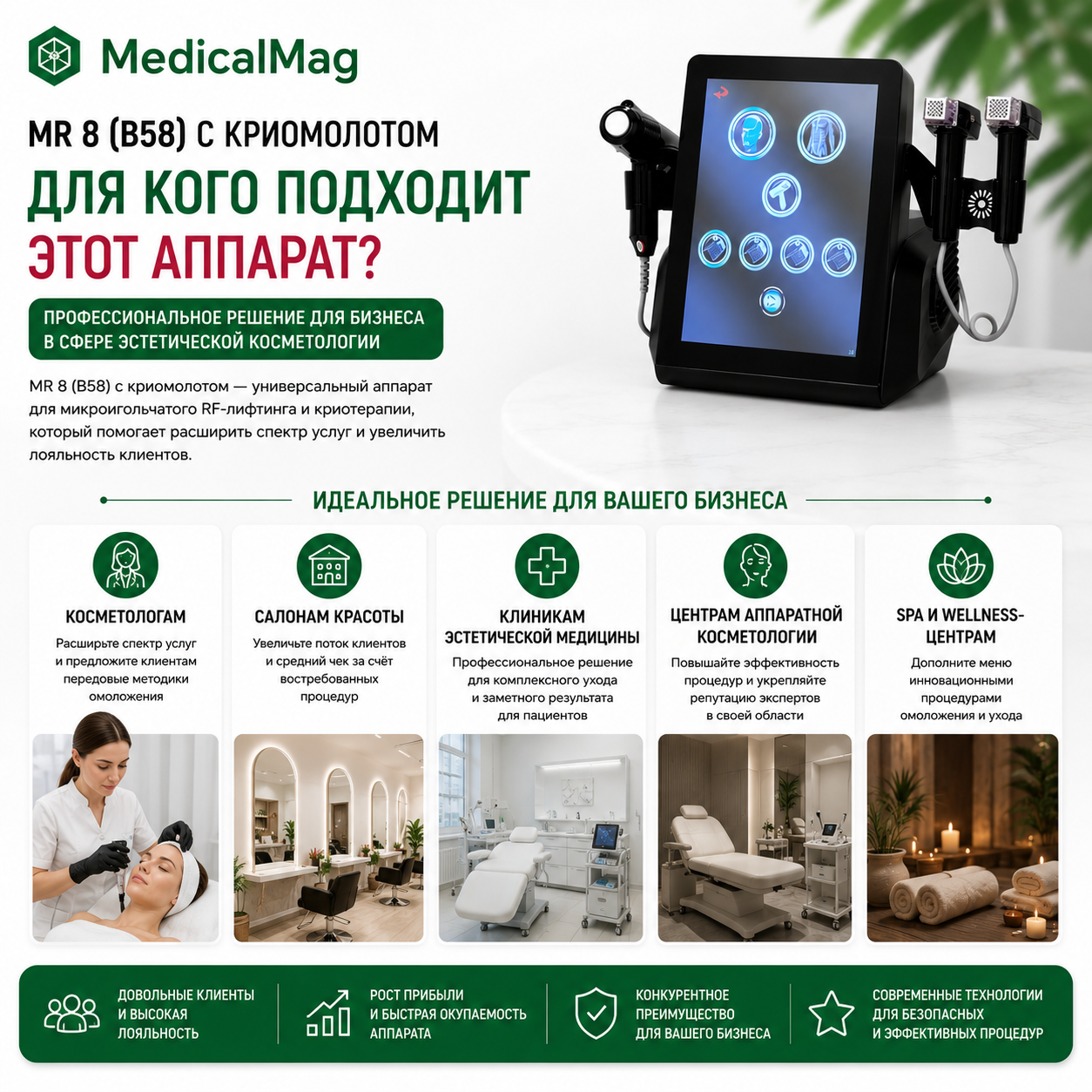 Аппарат микроигольчатого RF-лифтинга MR 8 (B58) с криомолотом