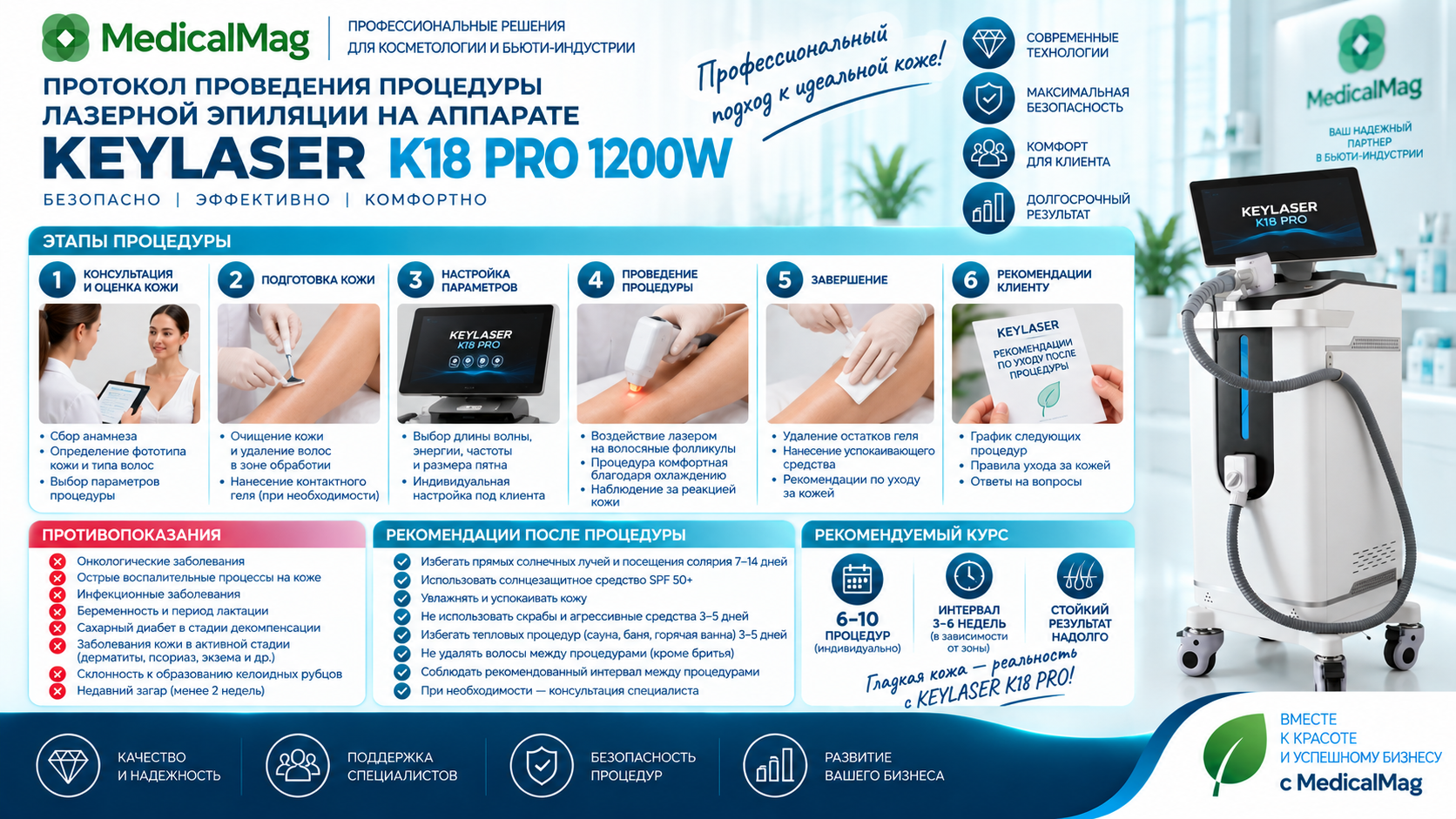 Диодный лазер для удаления волос KEYLASER K18 PRO 1200w