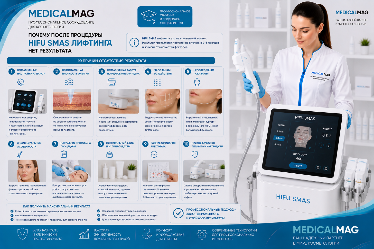 Почему после косметологической процедуры HIFU SMAS лифтинга нет результата  / Интернет-магазин MedicalMag.ru