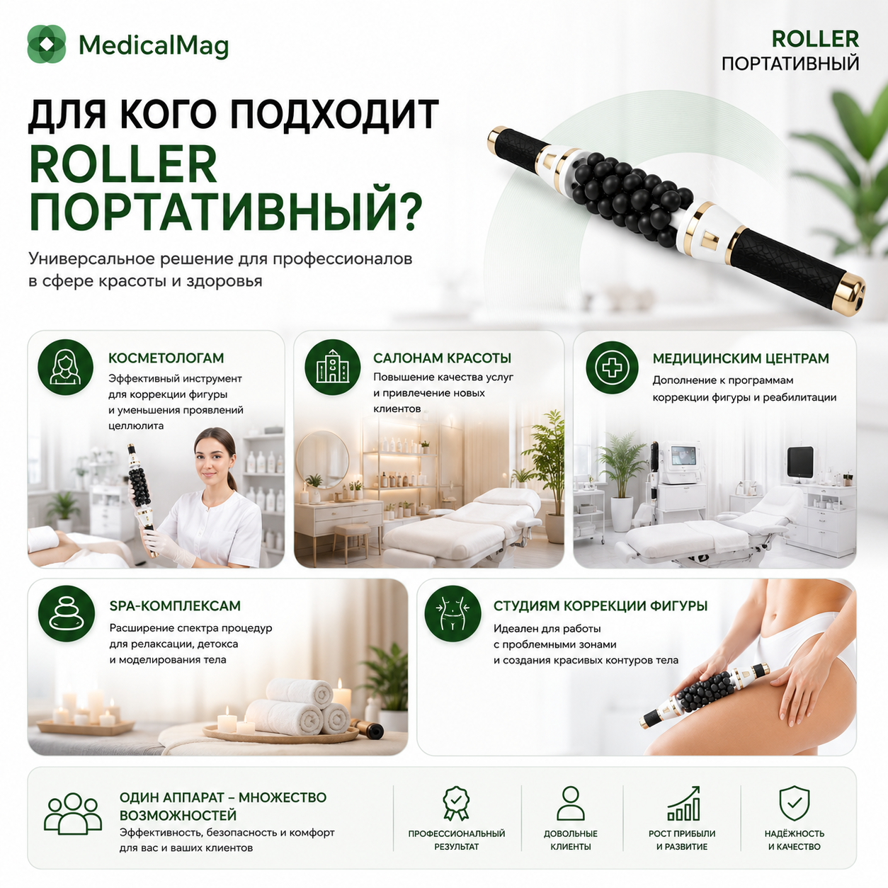 Аппарат виброкомпрессионного роликового массажа Roller портативный