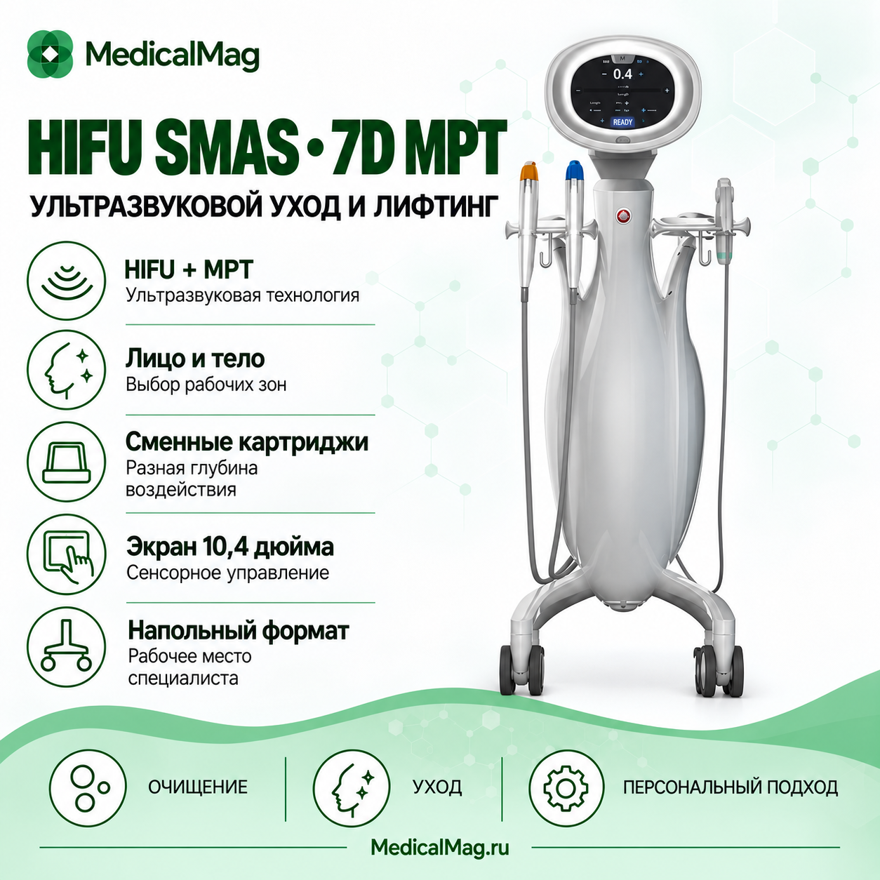 Аппарат HIFU SMAS 7D MPT 4 поколения для лифтинга и омоложения