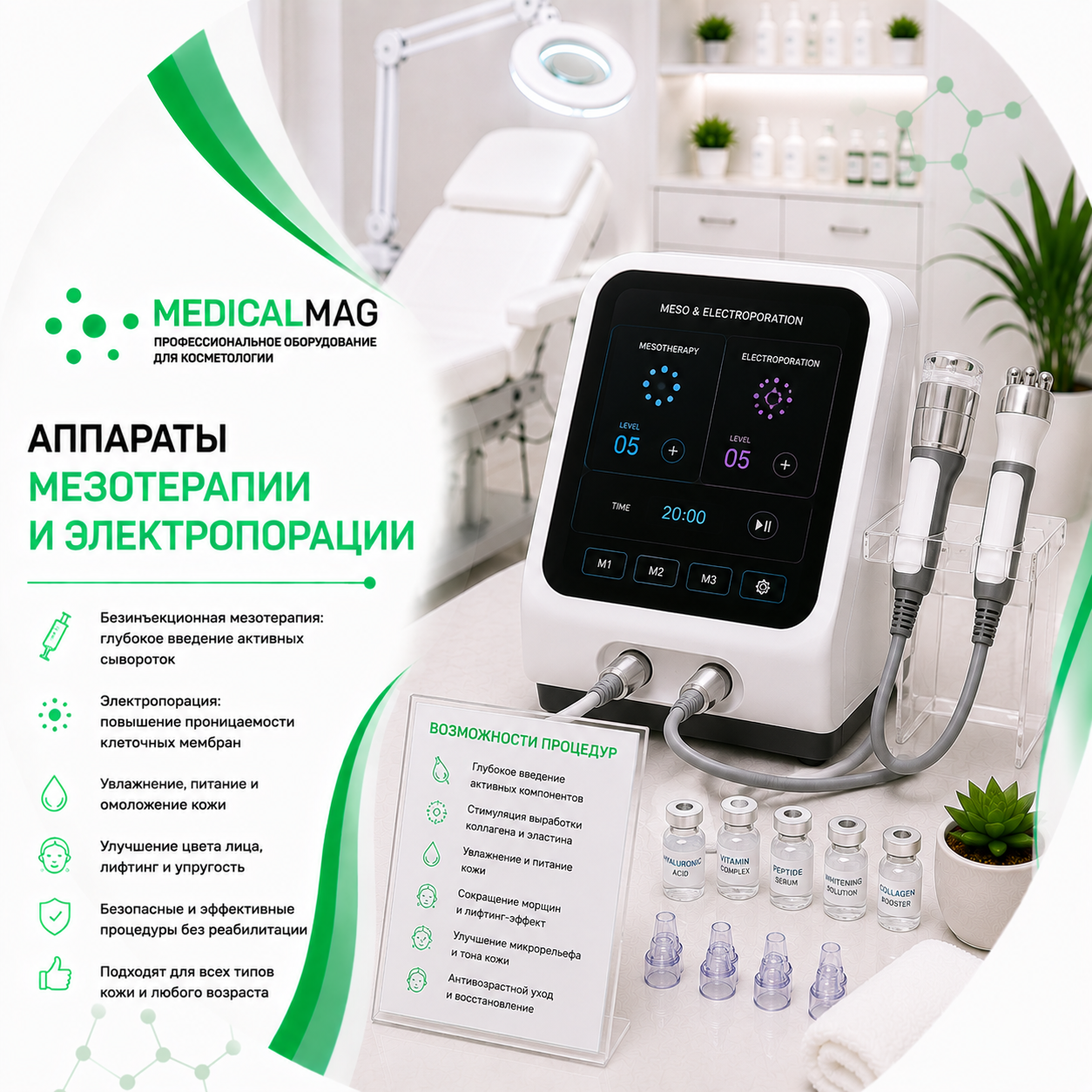 Аппараты Мезотерапии и Электропорации