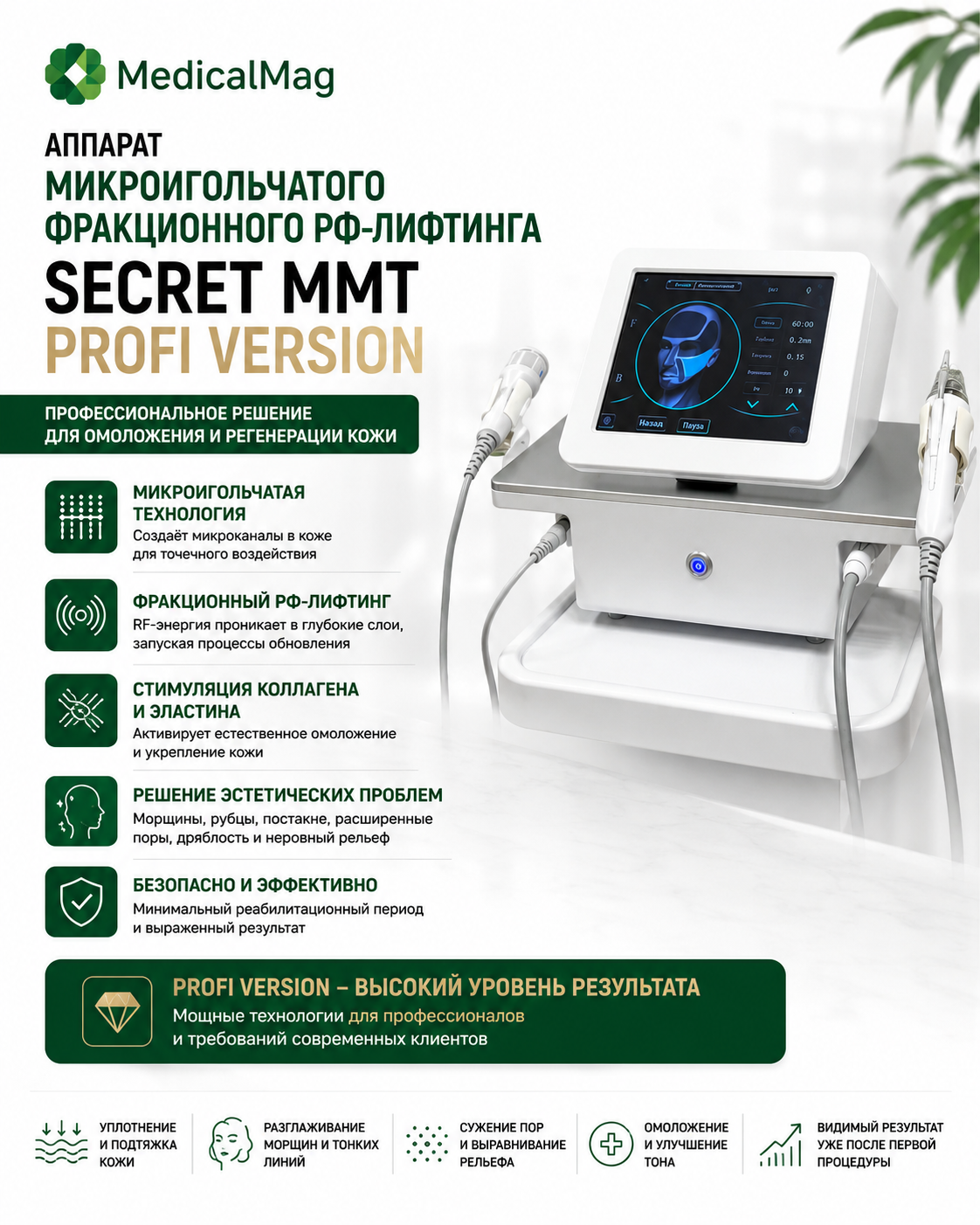 Аппарат микроигольчатого фракционного РФ лифтинга SECRET MMT PROFI VERSION