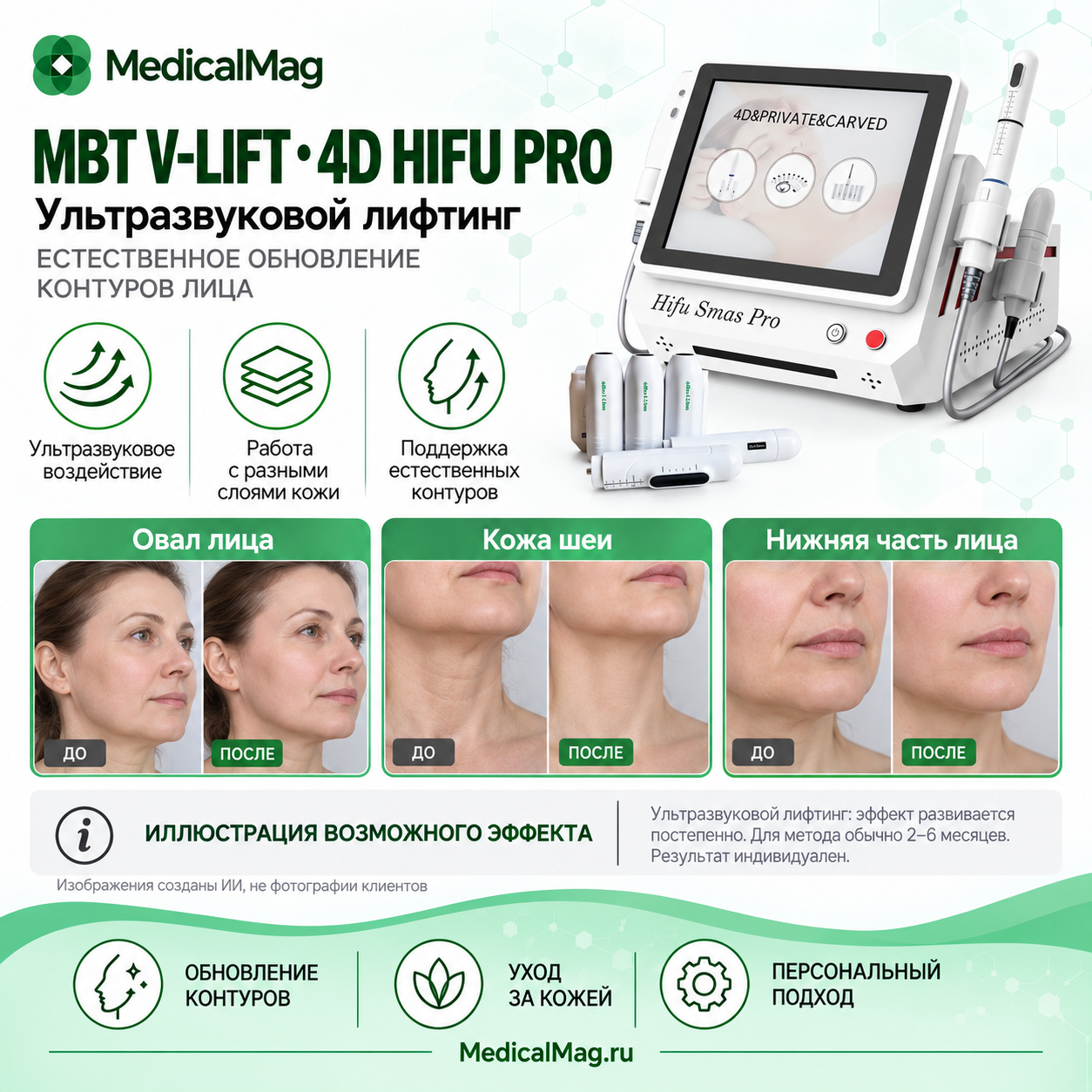 Аппарат лифтинга MBT-V Lift SMAS 4D HIFU PRO 3 в 1