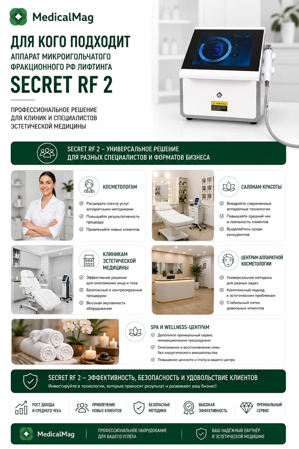 Аппарат микроигольчатого фракционного РФ лифтинга SECRET RF 2